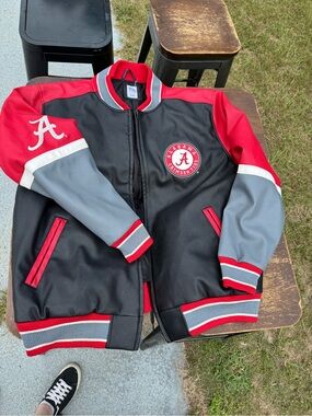 Pro Edge Black, Red & Gray Alabama Varsity Bomber Jacket